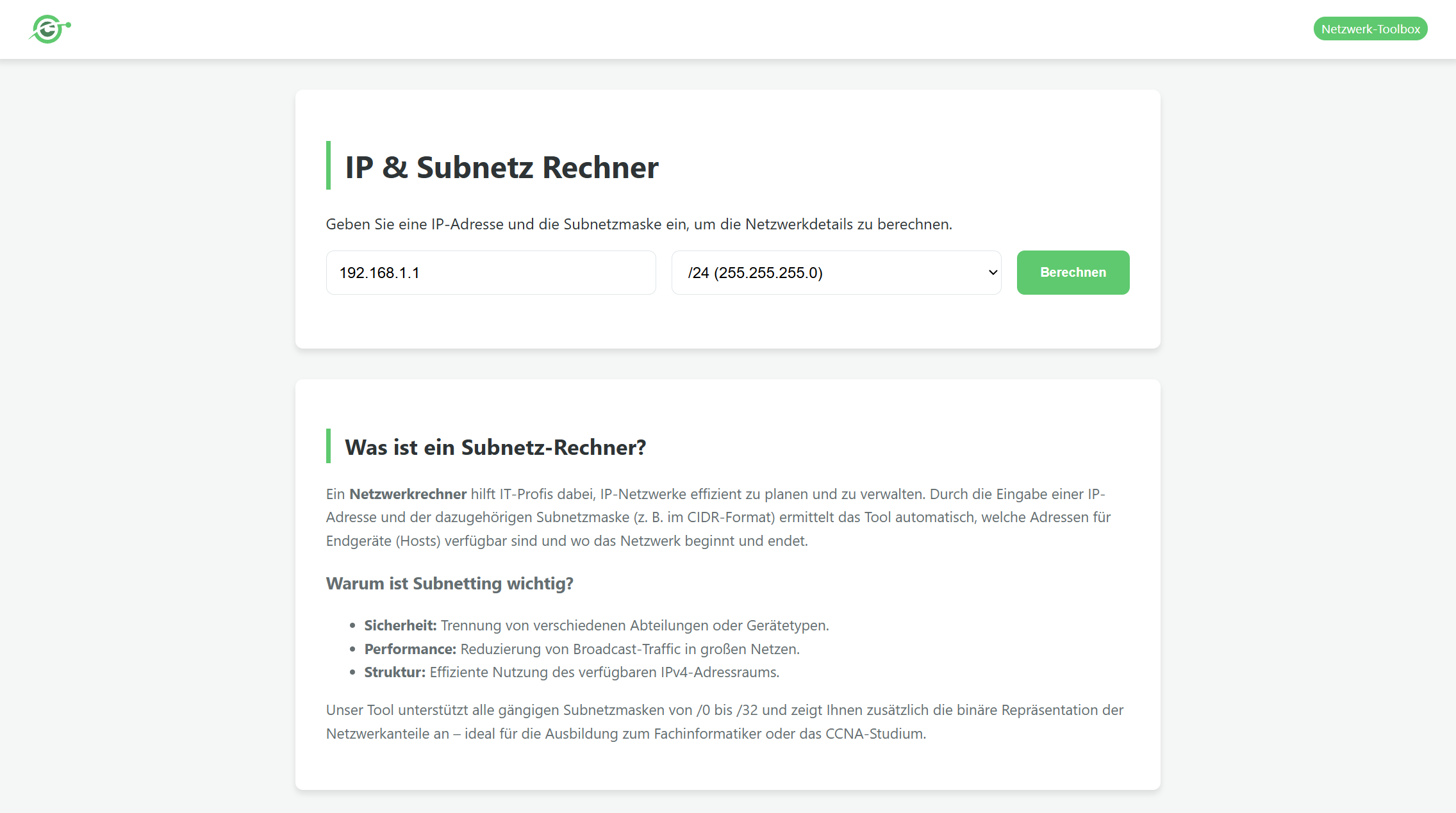 Subnet Calculator von CODEMETA
